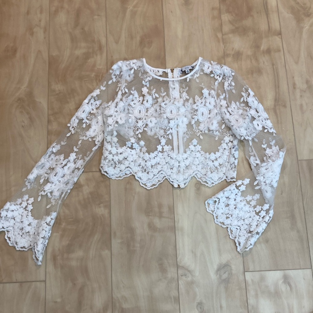 Iris mesh/floral blouse - Picture 2 of 10